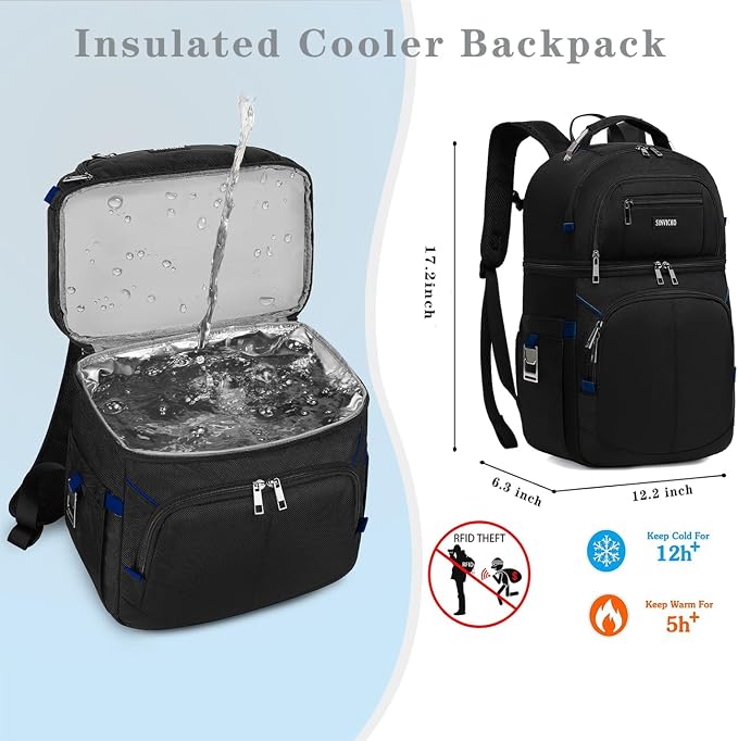 Insulated Cooler Backpack, Double Deck Leakproof Cooler Bag, Insulated Backpack - Image 4