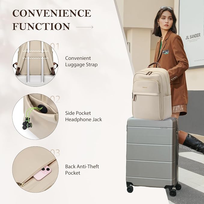 Travel Backpack for Women Personal Carry On Bag Business Weekender Hiking - Image 3