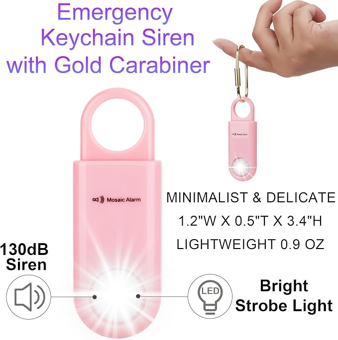 130dB Keychain Siren Strobe Light. Loud Sound Personal Safety Alarm - Image 7