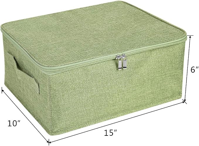 ANMINY 2PCS Storage Bins with Zipper Lids 13 Qt Lidded Fabric Storage Boxes - Image 3