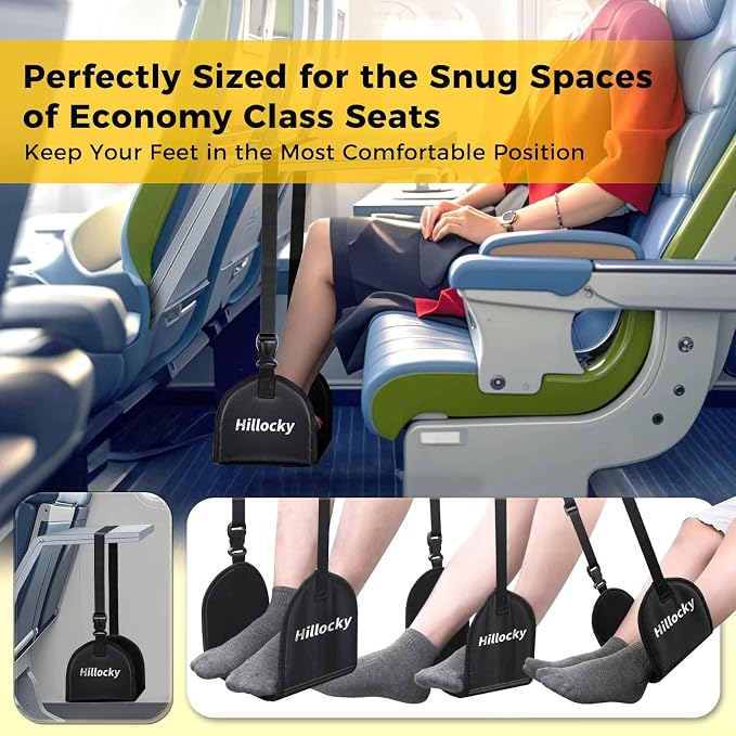 2 Pack - Foot Hammock for Plane Travel, Portable Airplane Foot Hammock - Image 3