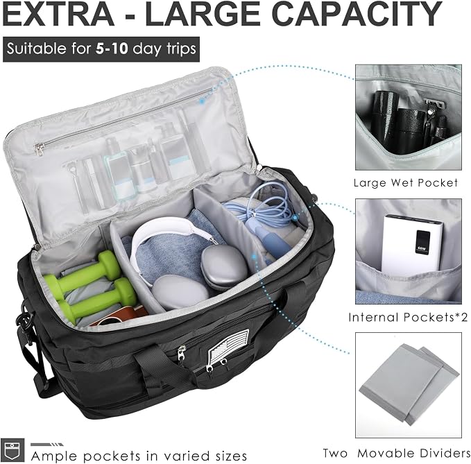 ETRONIK Travel Bag for Men Women, Gym Bag & Tactical Duffle Bags for Travel - Image 3