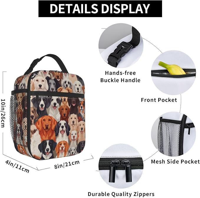 Dog Insulated Lunch Box for Women Men Dog Lunch Bag for Travel, or Fishing - Image 6
