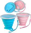 Silicone Collapsible Cup with Lid – Portable Collapsible Travel Cup by MeanHoo