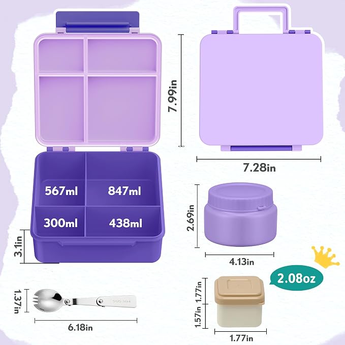 Bento Lunch Box for Kids with 9oz Soup Thermo Leak-Proof Lunch Food Container - Image 6