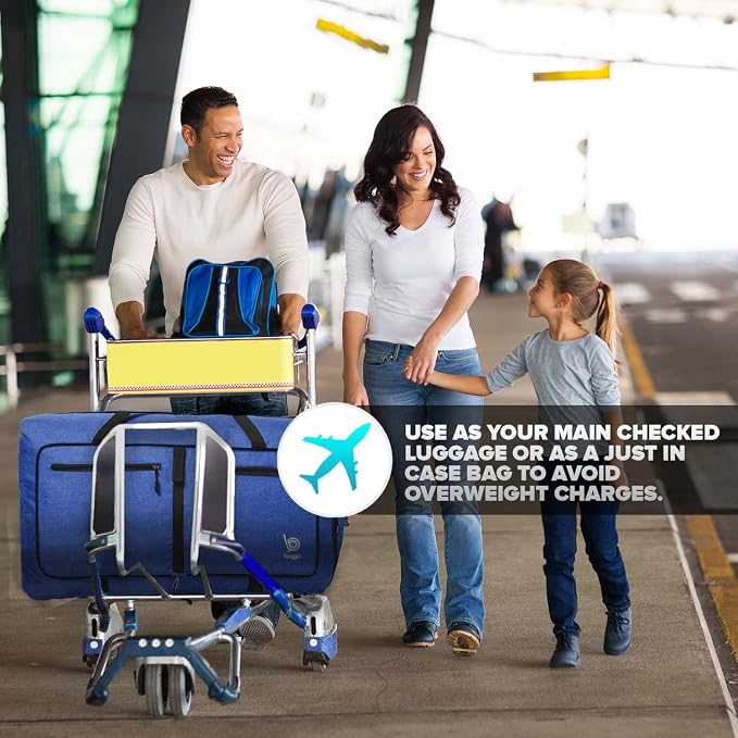Bago Foldable Duffel Bags for Traveling Women & Men - 60L Medium Packable - Image 7