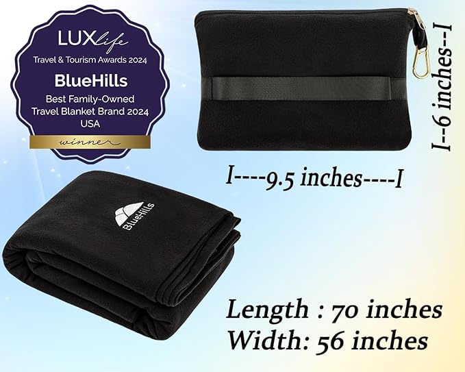 BlueHills Travel Blanket Pillow Compact Lightweight Pocket Size Airplane - Image 3
