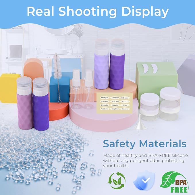 16pack Travel Bottles for Toiletries, TSA Approved Travel Size Containers Set - Image 6
