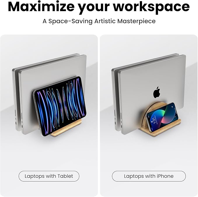 Kothar Premium Wood Vertical Laptop Stand - Image 7
