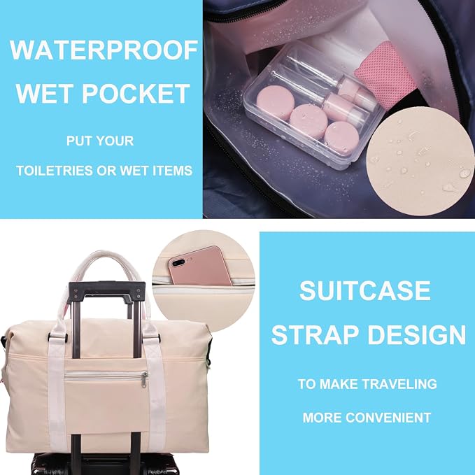 Travel Duffle Bag, Waterproof Sport Tote Gym Bag - Image 4