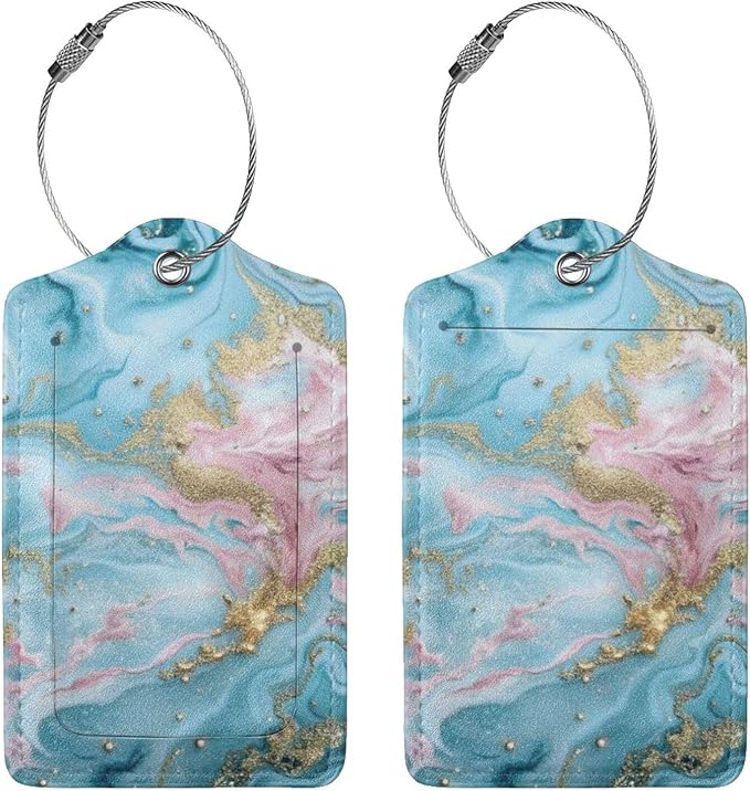 2 Pack Luggage Tag for Suitcase, Cute Unique Leather Suitcase Tags Identifiers - Image 5
