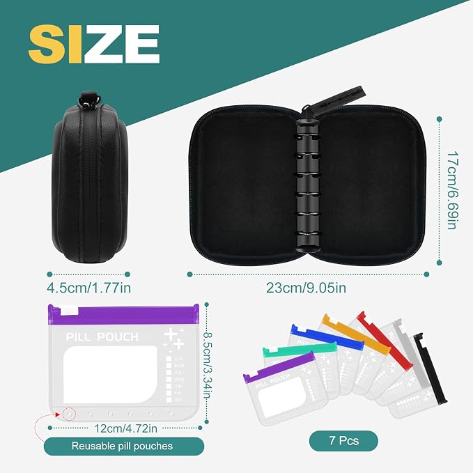 A7-L Water-Proof Pill Pouch Set， Large Pill Organizer, BPA Free, A7-L Pill - Image 3
