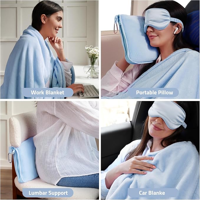 Travel Blanket, Ultra-Soft, Warm & Lightweight Travel Blanket Airplane - Image 6