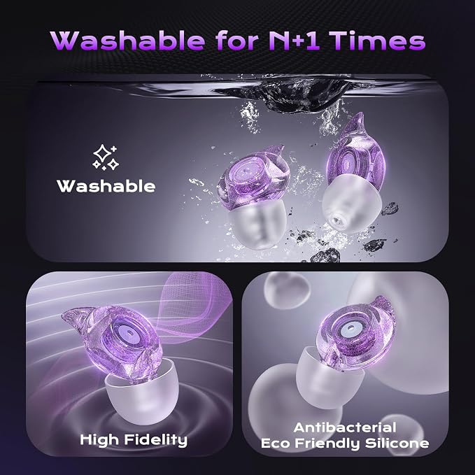 Concert Ear Plugs, 2 Pairs High Fidelity Ear Plugs Noise Reduction - Image 4