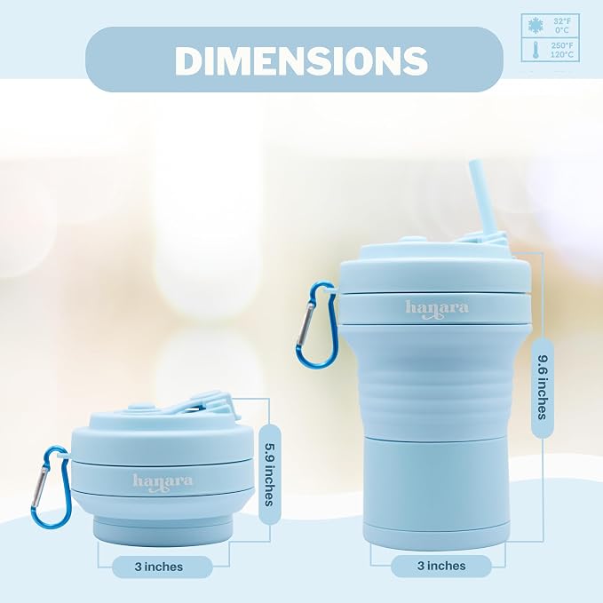 Collapsible Cup with Reusable Straw – 18 Oz, Portable Travel Mug, Leak-Proof - Image 4