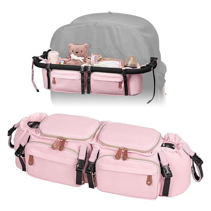 Double Stroller Organizer for Bob Duallie and Baby Jogger City Mini GT2 by Boomistry