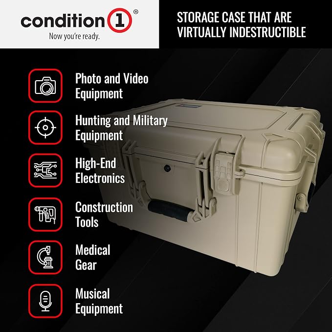 Condition 1 25" Large Heavy-Duty Protective Waterproof Hard, Case Model 024 - Image 4