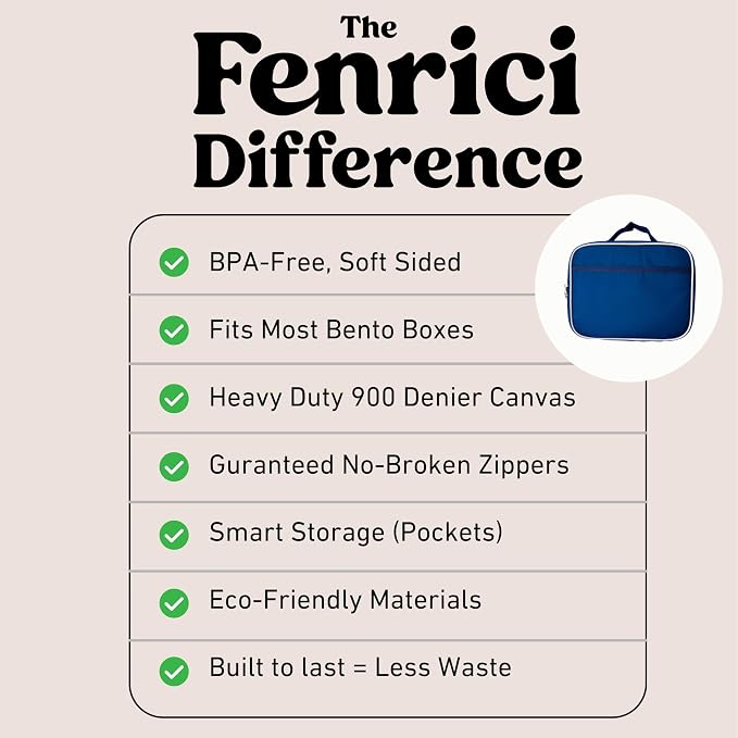 Fenrici Blue Lunch Box for Boys, Kids Insulated Lunch Bag for School, Soft - Image 7