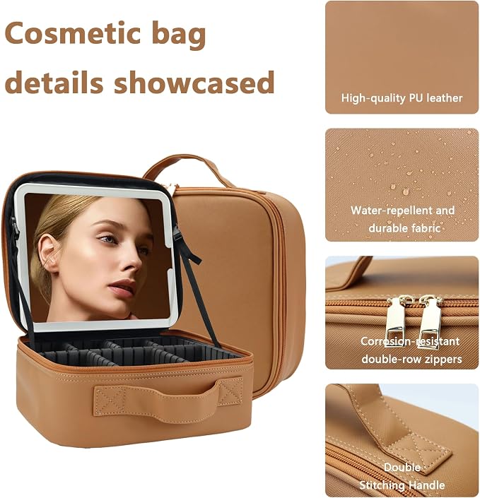 Travel Makeup Bag for Women and Makeup Artists Cosmetic Organizer Large Makeup - Image 6