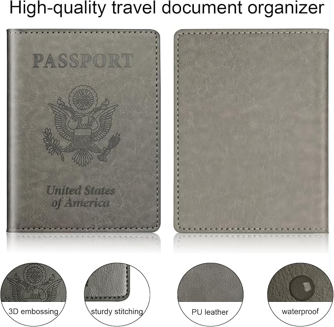 Rose Gold & Gray Passport Holder - Image 5