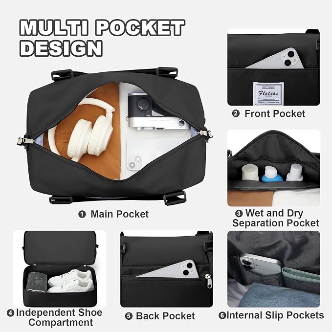 Travel Duffel Bag, Sports Tote Gym Bag, Shoulder Weekender Overnight Bag - Image 5