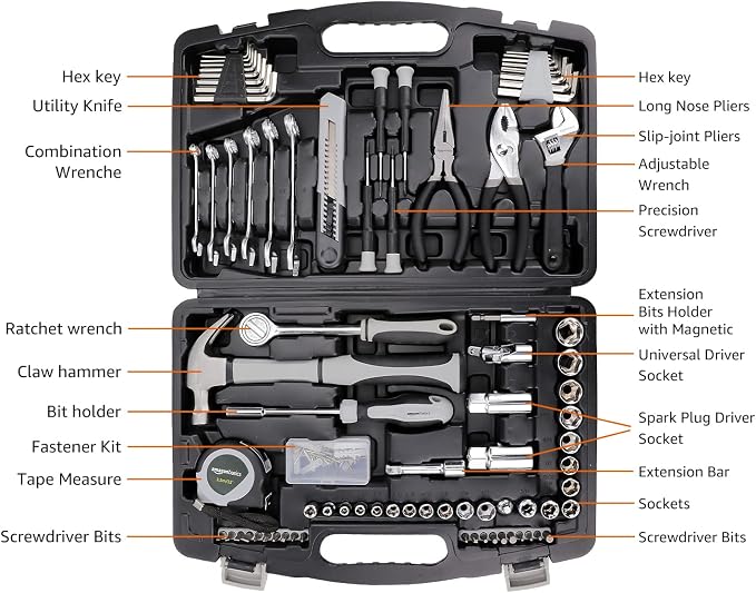 AmazonBasics 131-Piece General Household Hand Tool Set - Image 2