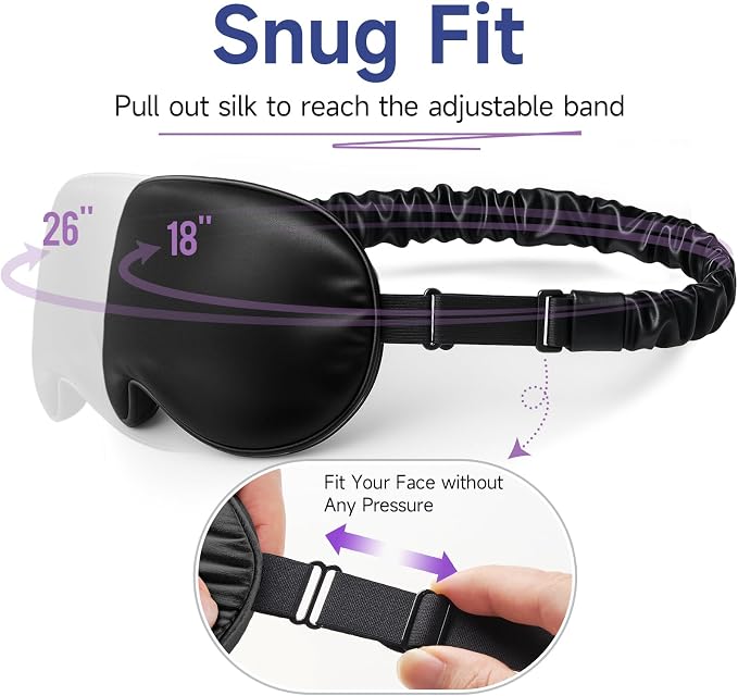 Umisleep 100% Pure Mulberry Silk Sleep Mask, 22 Momme 6A Soft & Smooth Fibers - Image 6