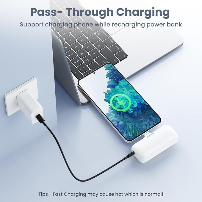 Mini Portable Charger 5200mAh Power Bank, 3A PD USB C Cell Phone Portable Power - Image 5