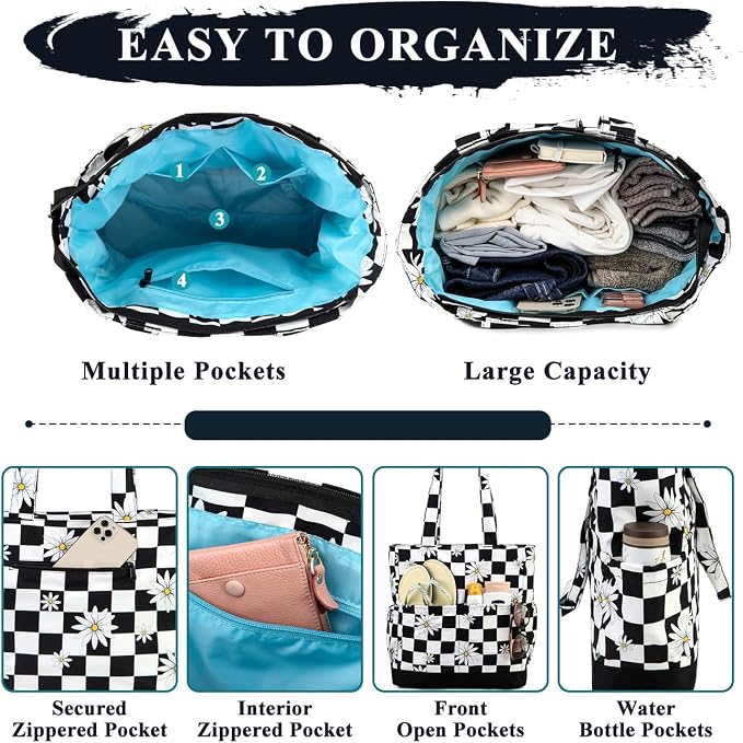 VASCHY Beach Bag for Women, Large Waterproof Sandproof Fold-able Packable Pool - Image 4