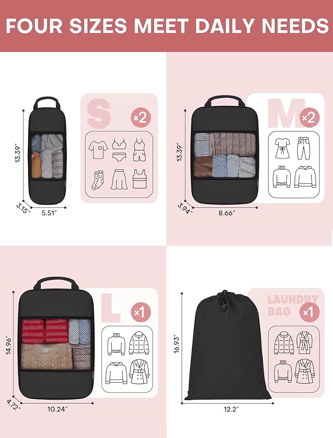 6 PCS Set Compression Packing Cubes - Image 6