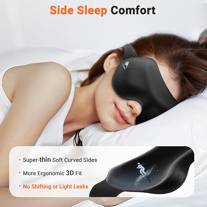 Sleep Eye Mask for Side Sleeper Men Women 3 Pack: 100% Blackout 3D Sleeping Mask - Image 3
