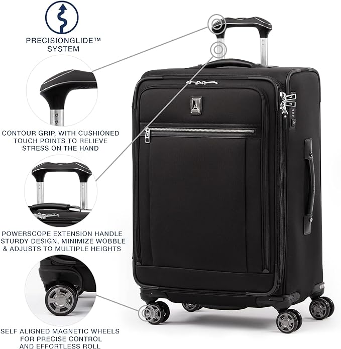 Travelpro Platinum Elite Softside Expandable Checked Luggage, 8 Wheel Spinner - Image 2