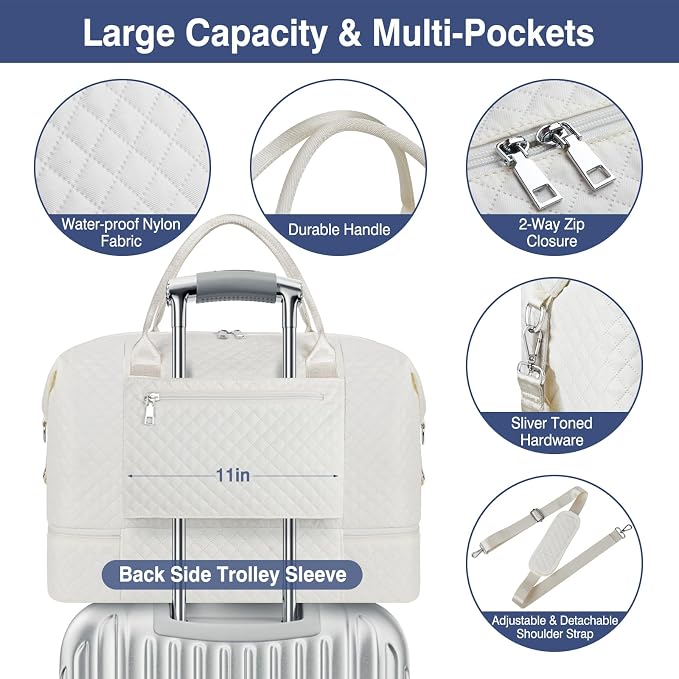 Weekender Bag for Women, Travel Duffel Bag Carry On Overnight Bag - Image 5