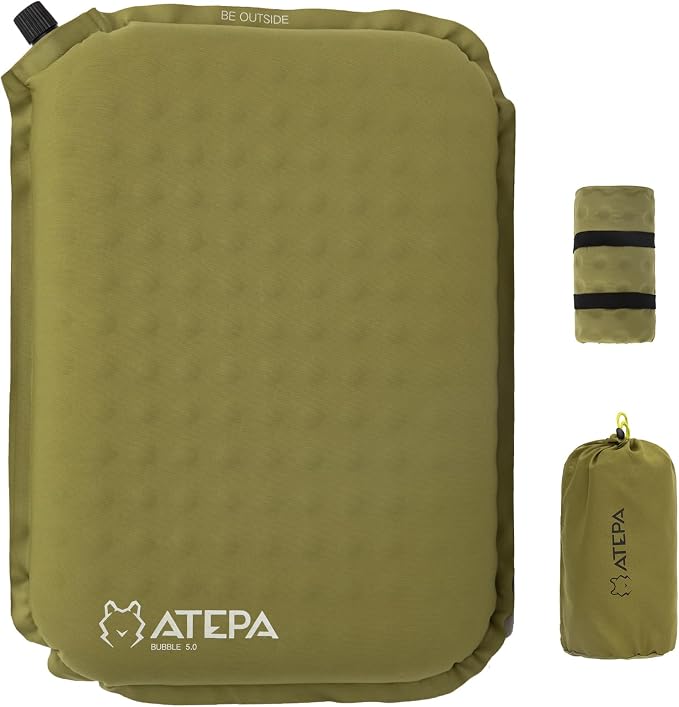 ATEPA Inflatable Stadium Seat Cushion, Self-Inflating Memory Foam Stadium Seats by ATEPA