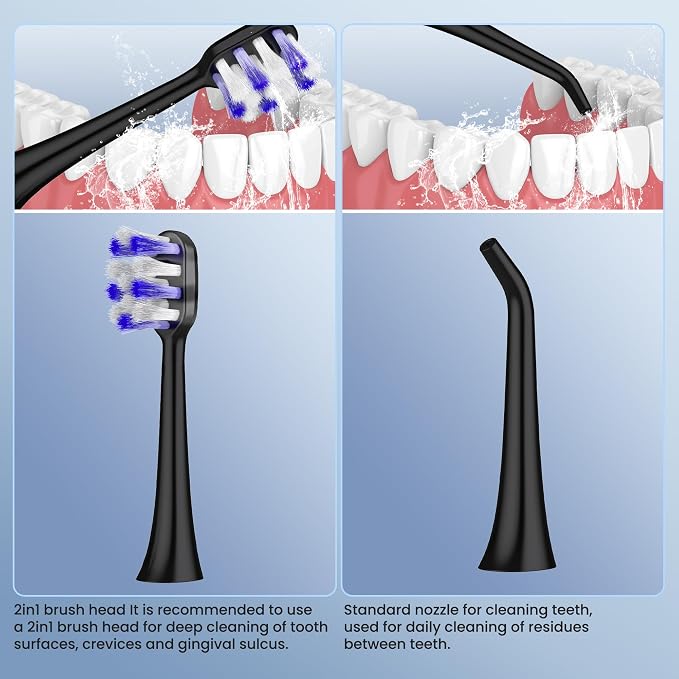 Portable Water flosser with Electric Toothbrush, 2 in 1 Teeth Cleaning Kit - Image 5