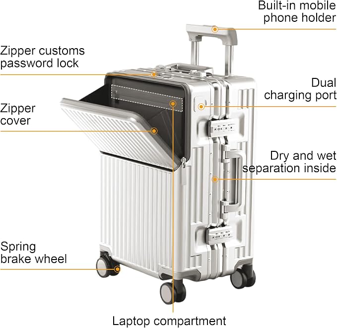 Hard Shell Luggage 24 Inch Travel Luggage, Carry-On Luggage Spinner TSA - Image 2