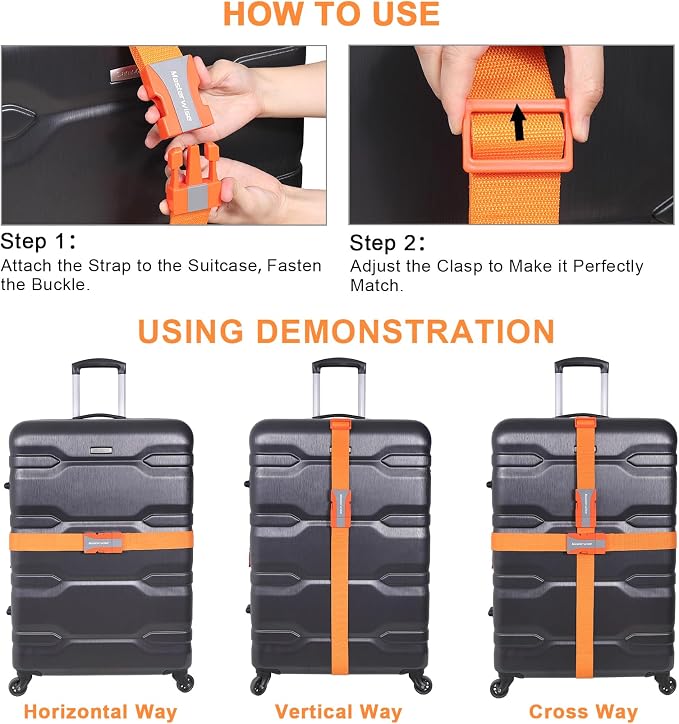 Buckle Straps with Clips, Adjustable Nylon Strap with Buckle, Packing Straps - Image 5