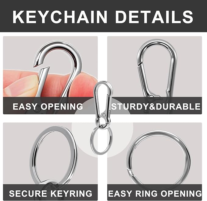 Keychain Keyring Set for Men Women Classic Metal Home Car Key Holder Organizer - Image 3