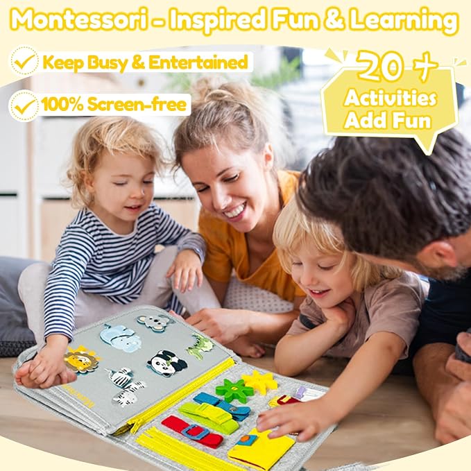 Qizfun Busy Board Book Montessori Toys - Image 2