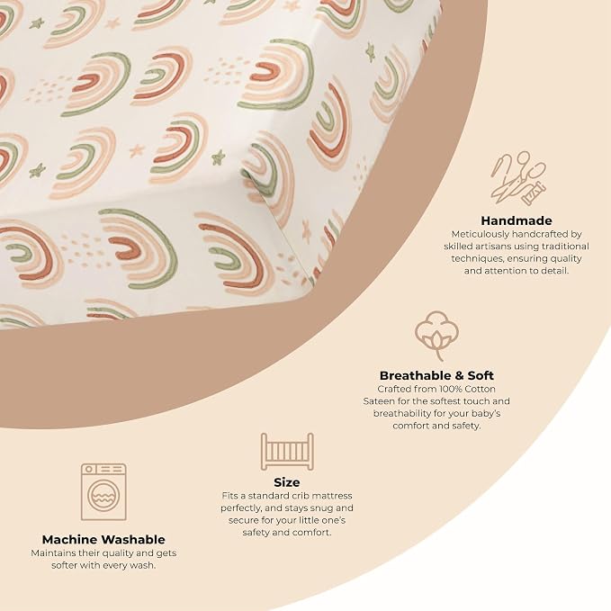 Crane Baby 100% Cotton Breathable Fitted Baby and Toddler Sheet - Image 2