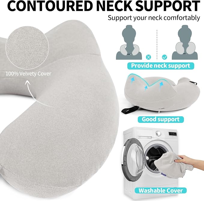 2 Pack Inflatable Travel Neck Pillows - Image 6