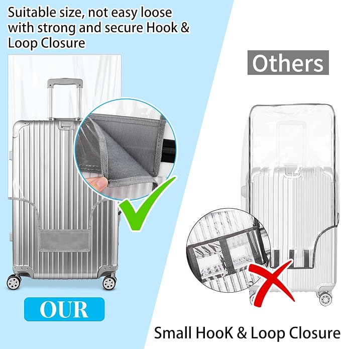 Yotako Clear PVC Suitcase Cover Tough Protector, 30 Inch Luggage Covers - Image 2
