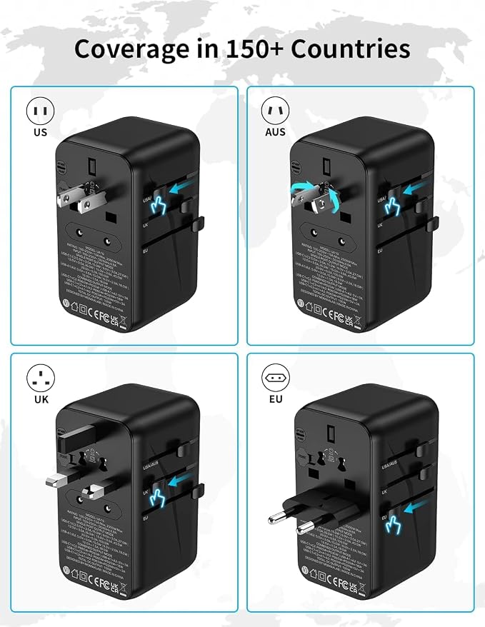 MOMAX Universal Travel Adapter, 100W Fast GaN International Power Adapter - Image 5