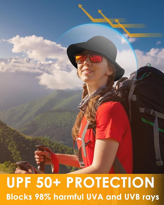 BROTOU Foldable Bucket Hats for Women/Men, UPF 50+ Wide Brim Sun Hat, - Image 2