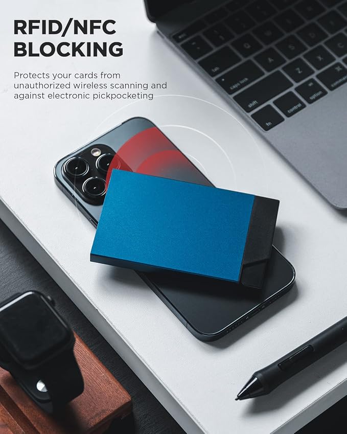 VULKIT Pop up Card Holder Minimalist Credit Card Holder RFID Blocking Slim - Image 4