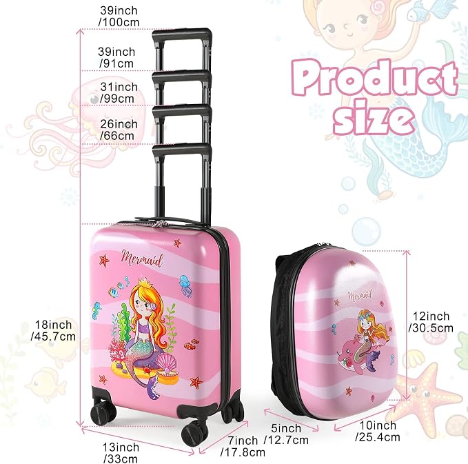 Weewooday Kids Luggage and Backpack 18" Suitcase - Image 2