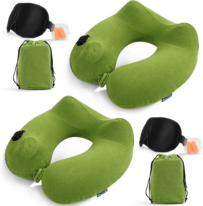 2 Pack Inflatable Travel Neck Pillows by Glyzia