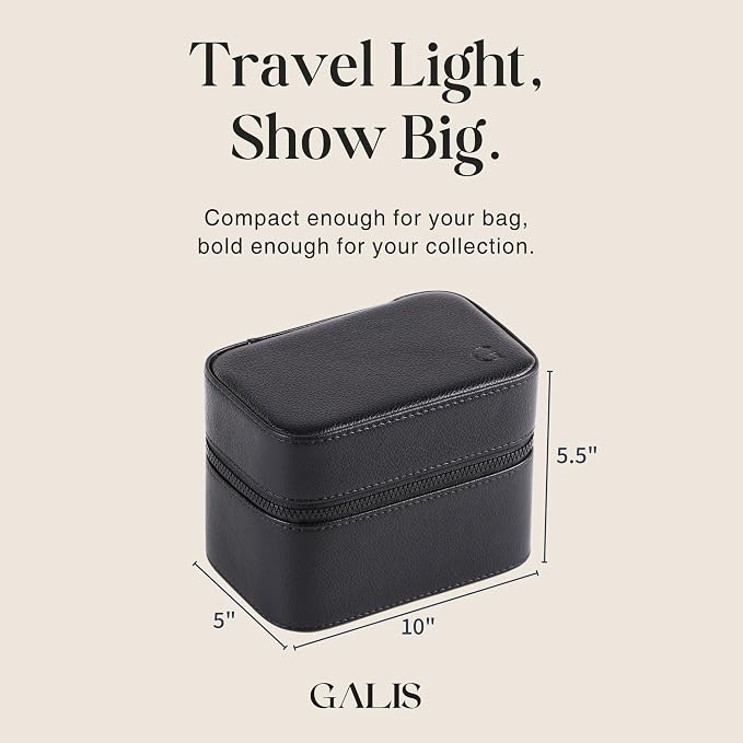 Galis Luxury Watch Case for Men High End Portable 2-Slot Watch Holder and Watch - Image 5
