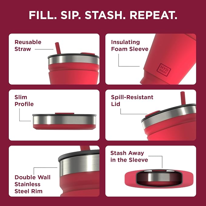 HYDAWAY 16oz Collapsible Tumbler - Image 4