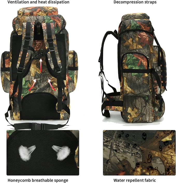 Hiking Backpack for Men 70L/100L Camping Backpack Military Rucksack Molle 3 - Image 2